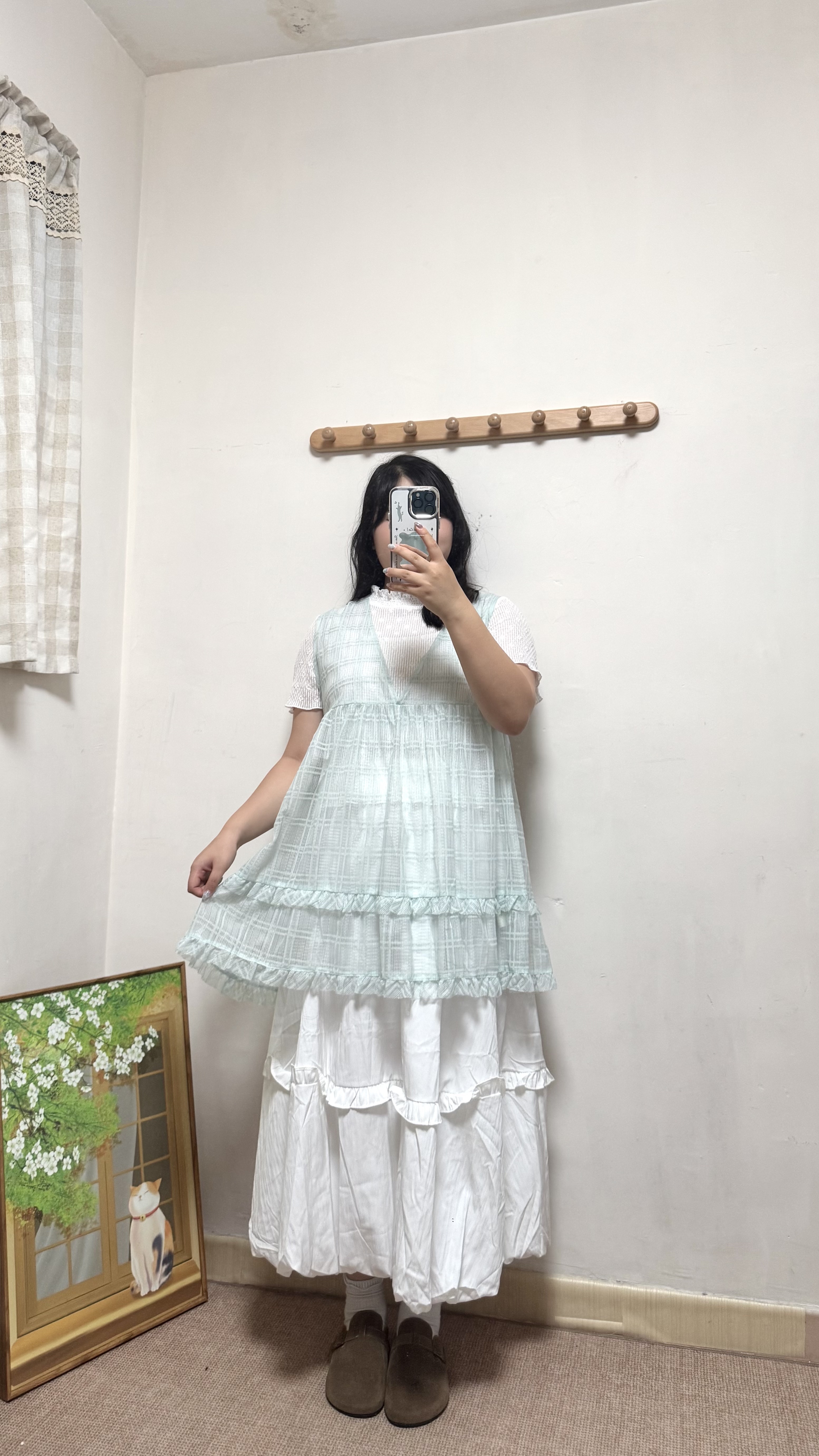 3 Ways ！荷葉領格紋透身背心