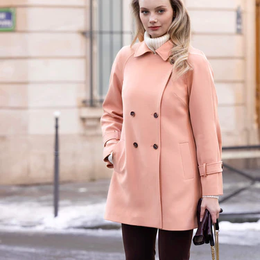 1GL0426-105 [GAALA] Francine Short Trench Coat Nude Pink (EU)