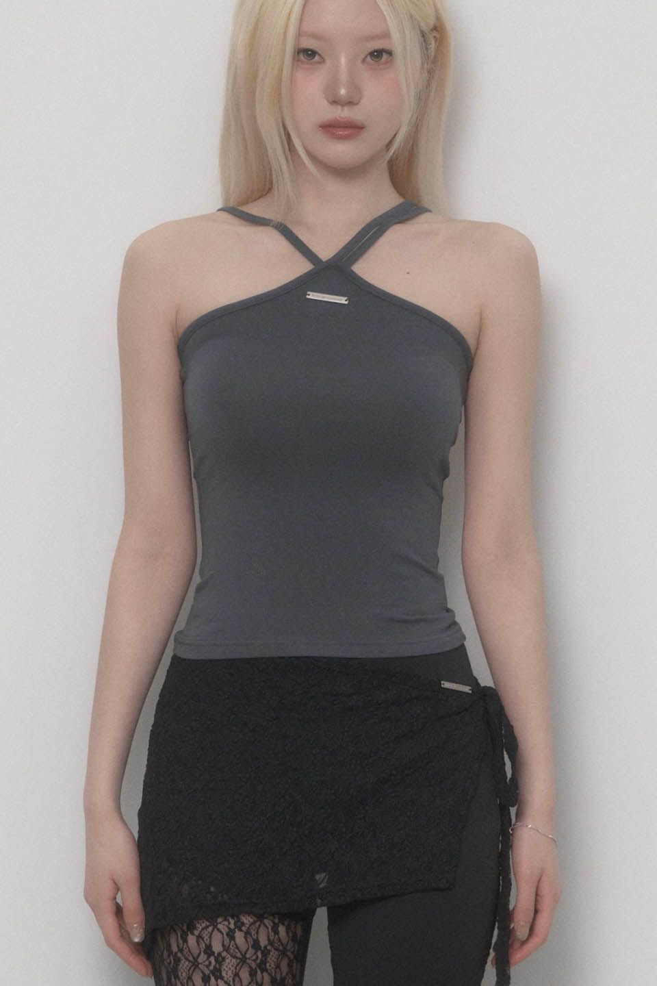 ETRE AU SOMMET 掛脖三用背心 木炭灰 ET25SSTSL04CH