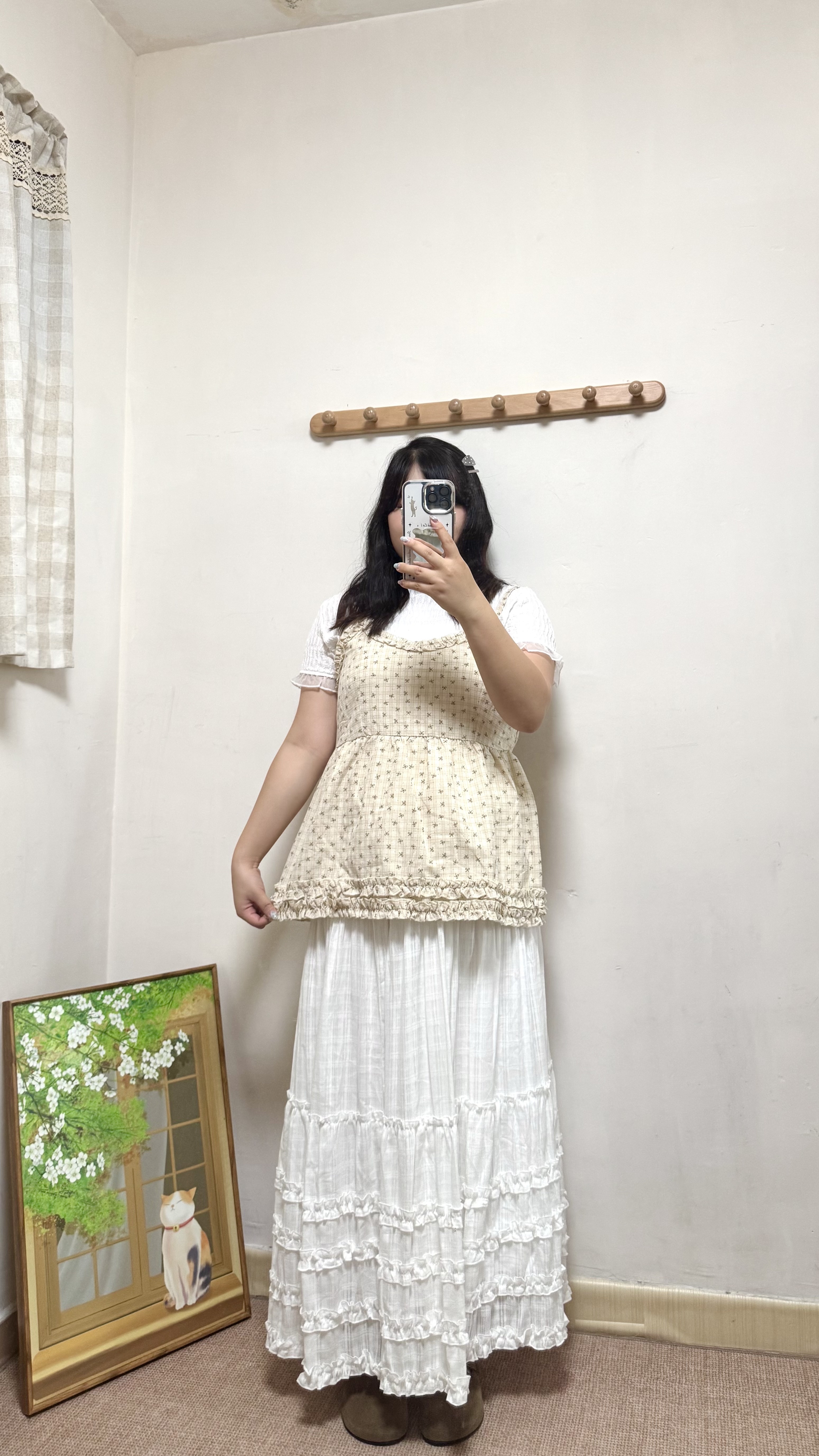 蝴蝶結花邊吊帶外搭