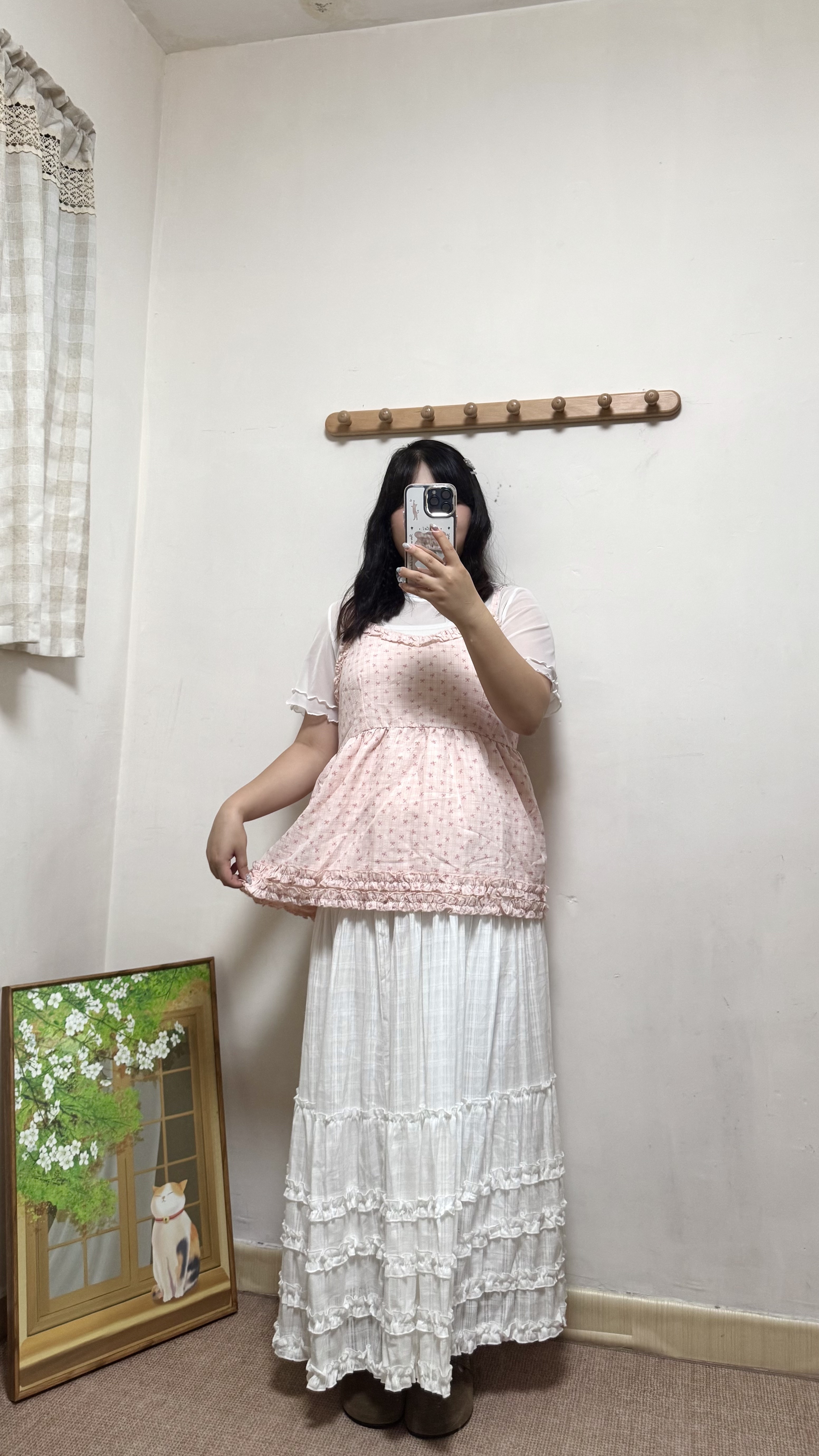 蝴蝶結花邊吊帶外搭