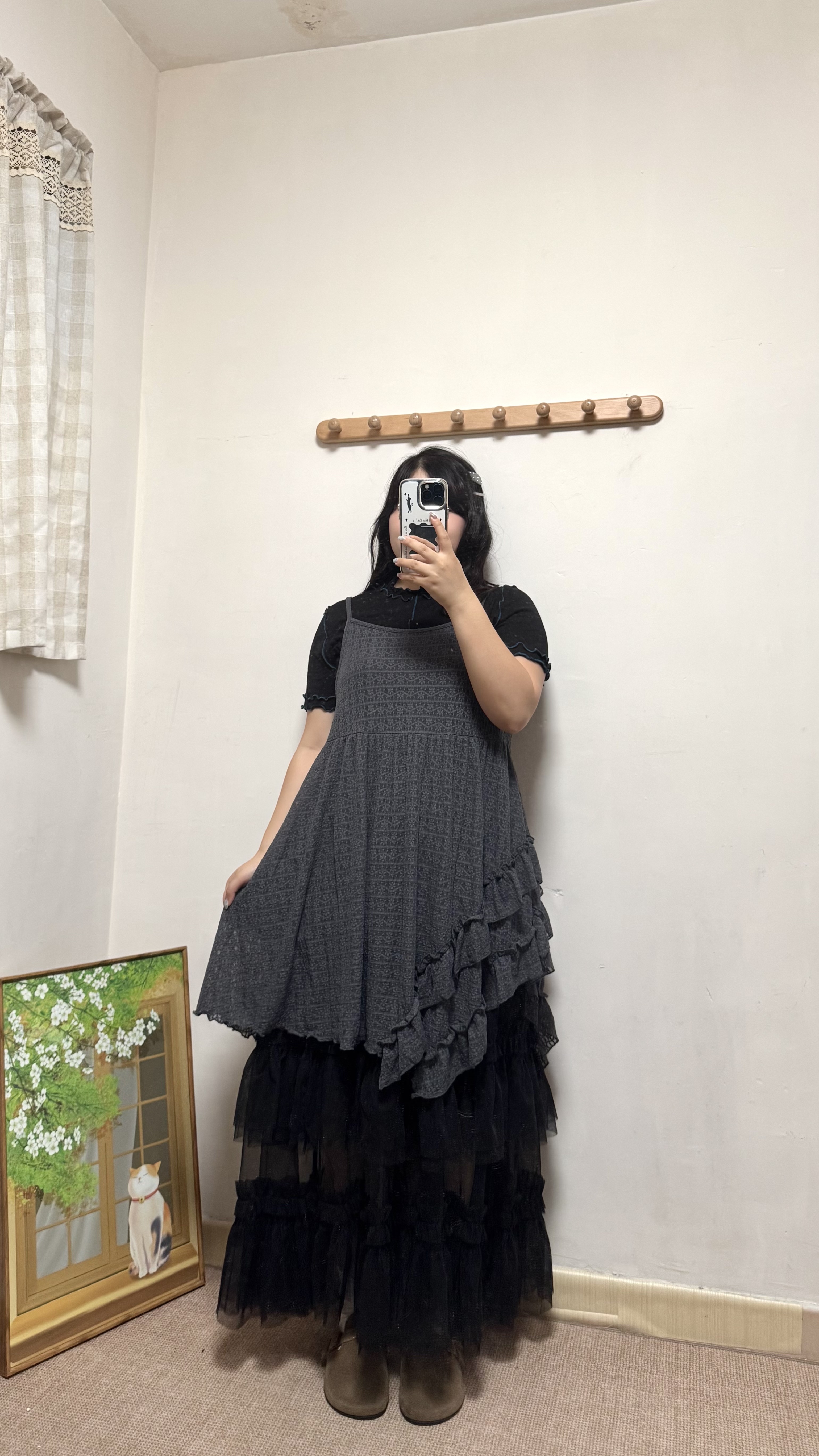 不規則雪花紋吊帶外搭