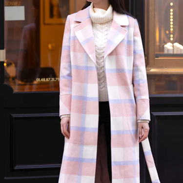 1GL0426-120 [GAALA] Giselle Wrap Coat Pink Plaid (EU)