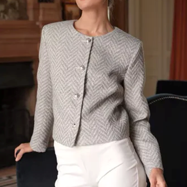 1GL0426-164 [GAALA] Leonard Short Coat Grey White (EU)