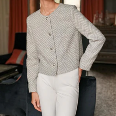 1GL0426-164 [GAALA] Leonard Short Coat Grey White (EU)