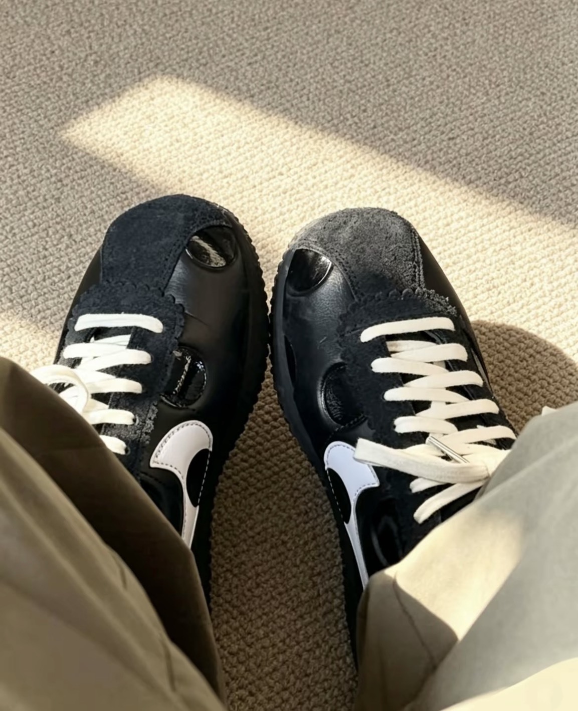 Nike Cortez & Airlift Polkadot波點系列 經典阿甘鞋  花邊鞋帶 麂皮 黑白 IR1332-002