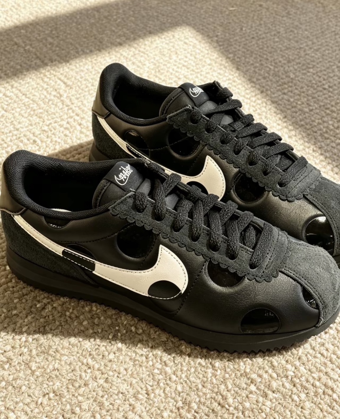 Nike Cortez & Airlift Polkadot波點系列 經典阿甘鞋  花邊鞋帶 麂皮 黑白 IR1332-002