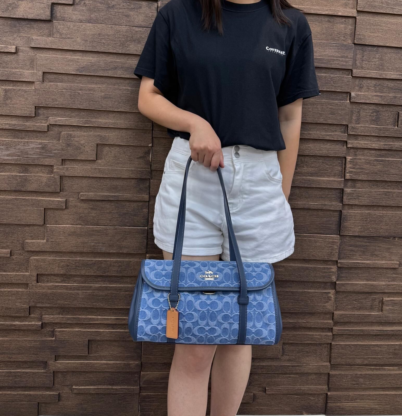 LYS01639 COACH Bridget牛仔布法棍袋