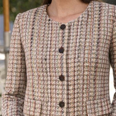 1GL0426-167 [GAALA] Leontine Tweed Jacket Brown Plaid (EU)