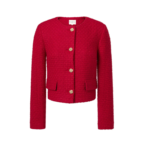 1GL0426-168 [GAALA] Leontine Tweed Jacket Raspberry Red (EU)