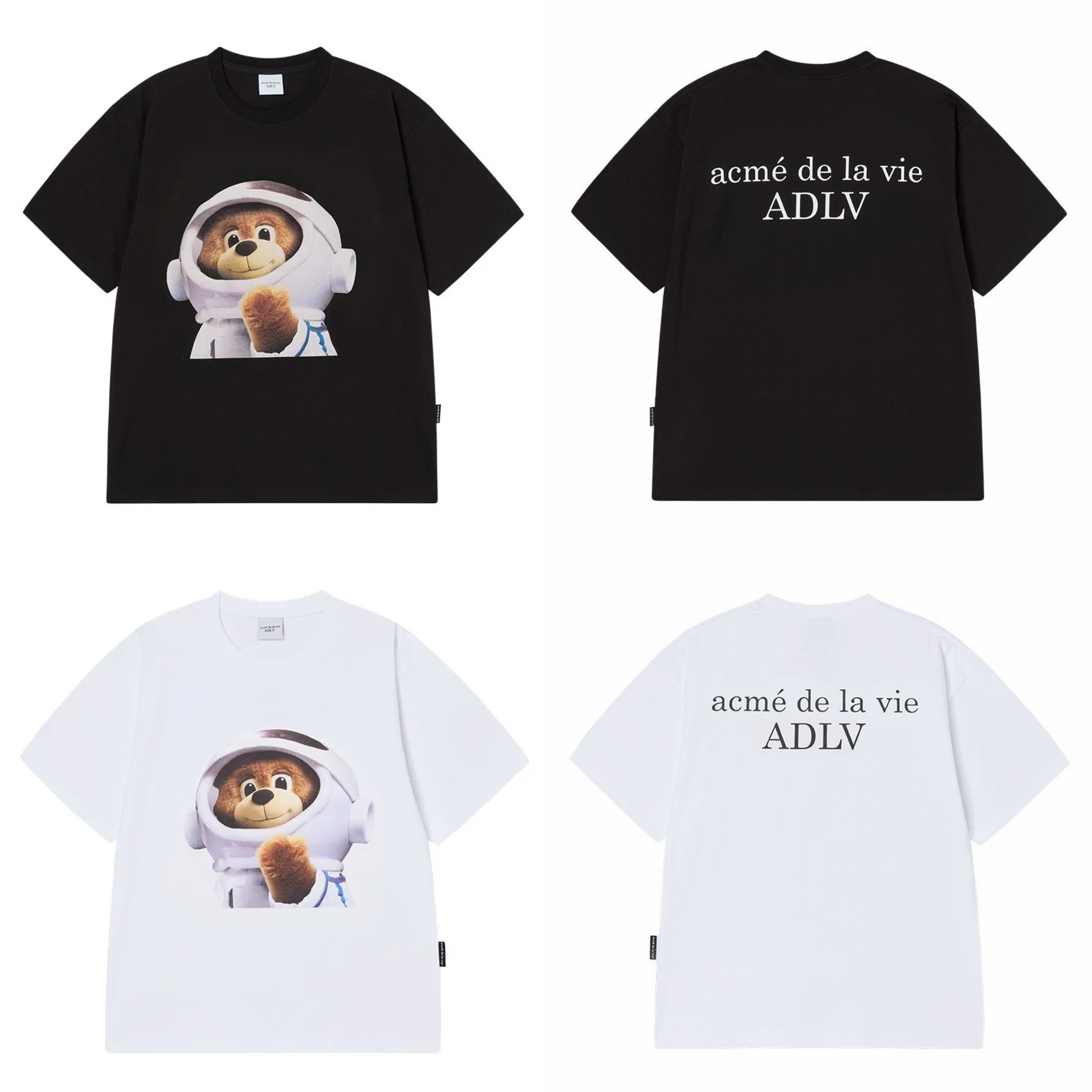 【12】ADLV AC BEAR BABY FACE ASTRONAUT SHORT SLEEVE T-SHIRT (4個尺碼 / 2色選擇)