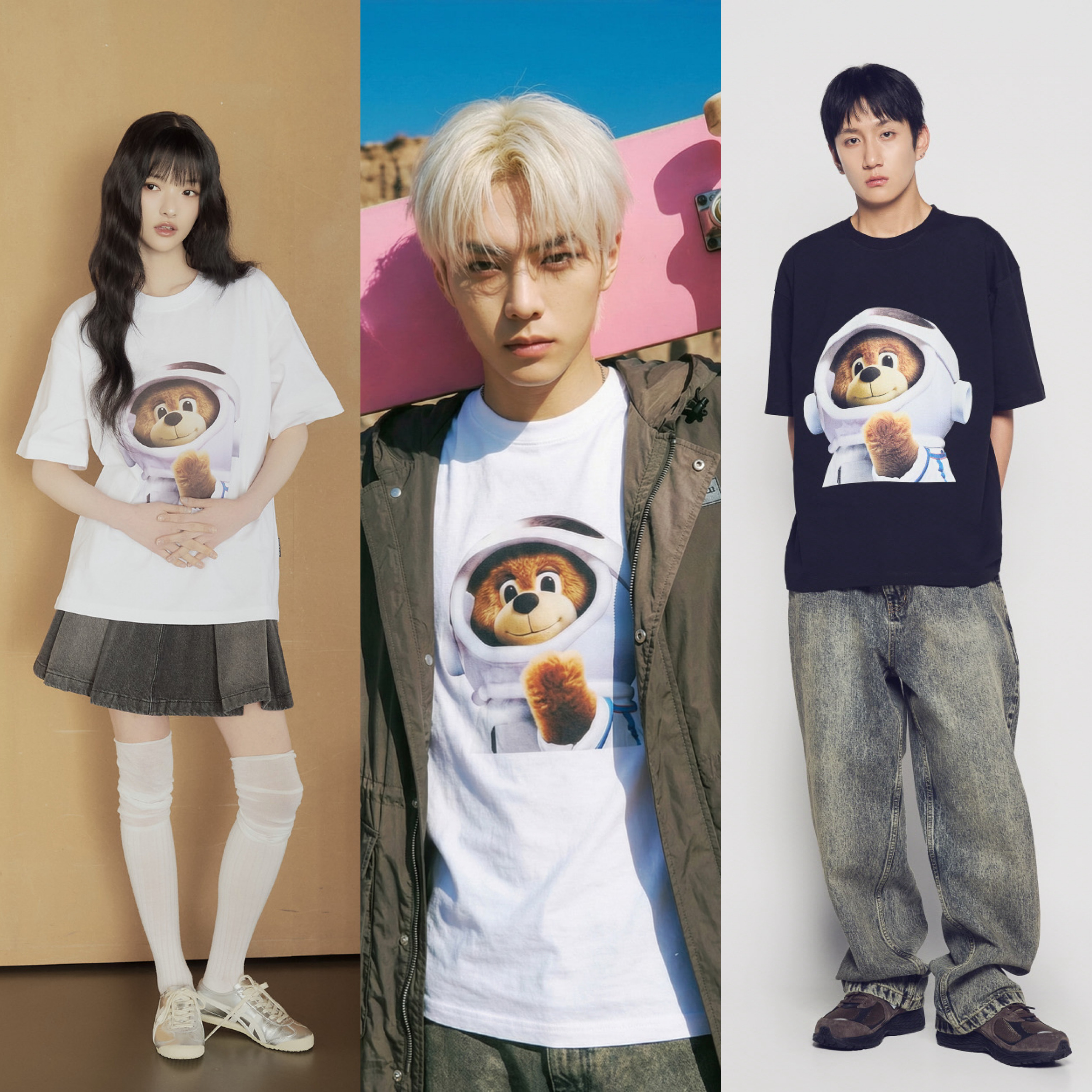 【12】ADLV AC BEAR BABY FACE ASTRONAUT SHORT SLEEVE T-SHIRT (4個尺碼 / 2色選擇)