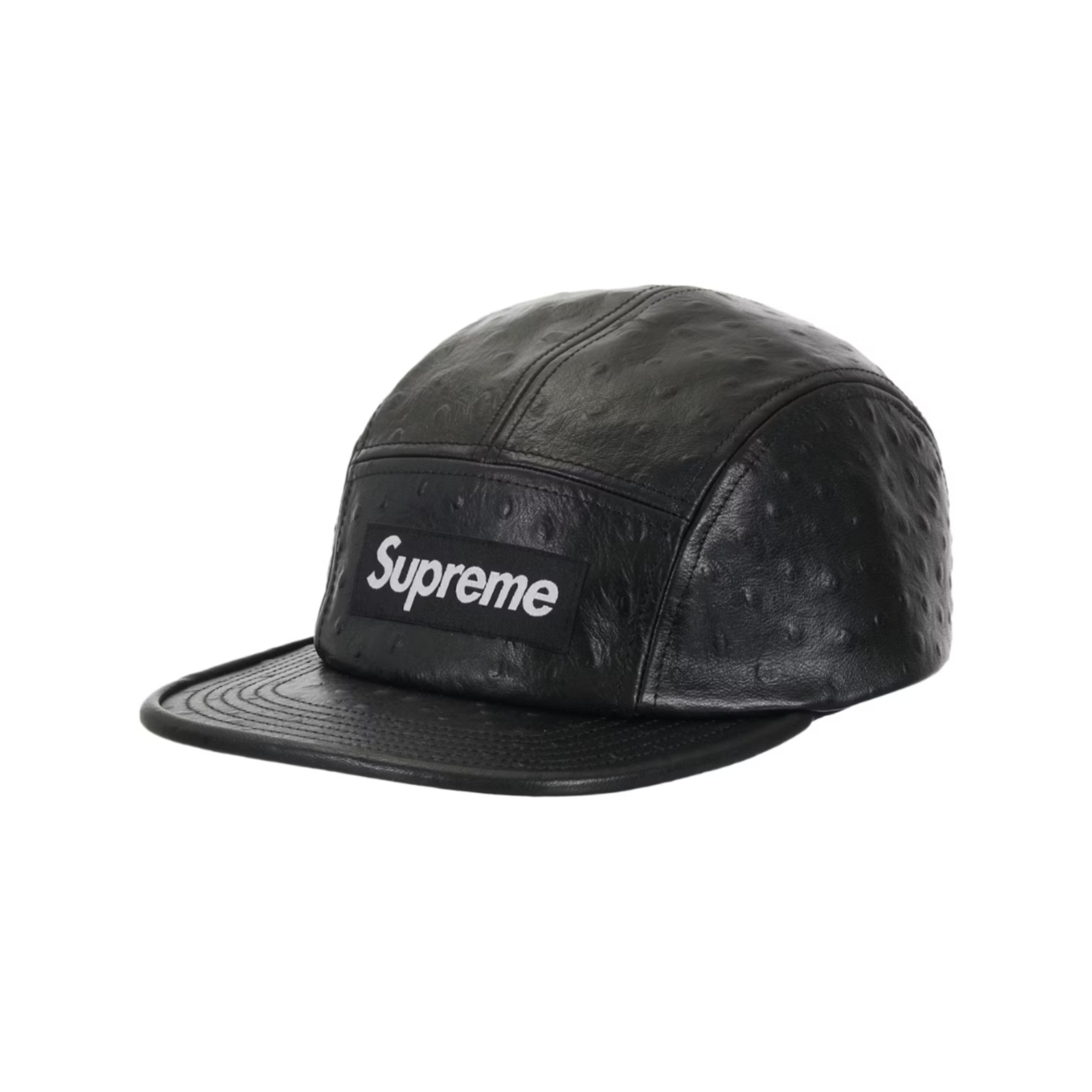 2026SS Supreme Ostrich Embossed Leather GORE-TEX Camp Cap 鴕鳥 皮革 防水 防風 五分割帽 帽子 現貨 SS26H27