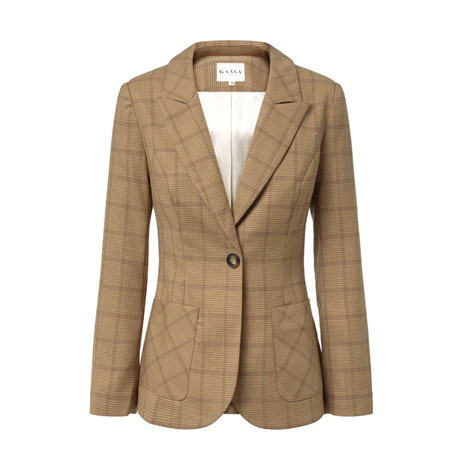 1GL0426-263 [GAALA] Rhode Short Coat Beige Plaid (EU)