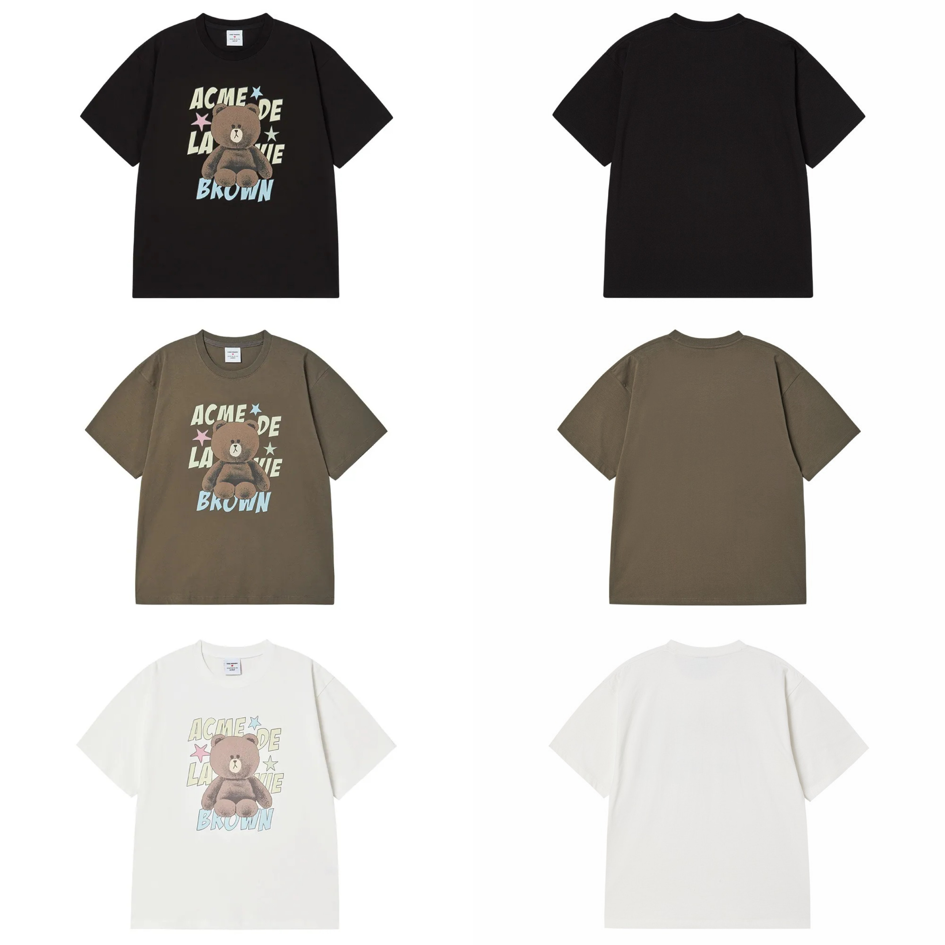 【13】ADLV LINE FRIENDS BROWN STAR SHORT SLEEVE T-SHIRT (4個尺碼 / 3色選擇)