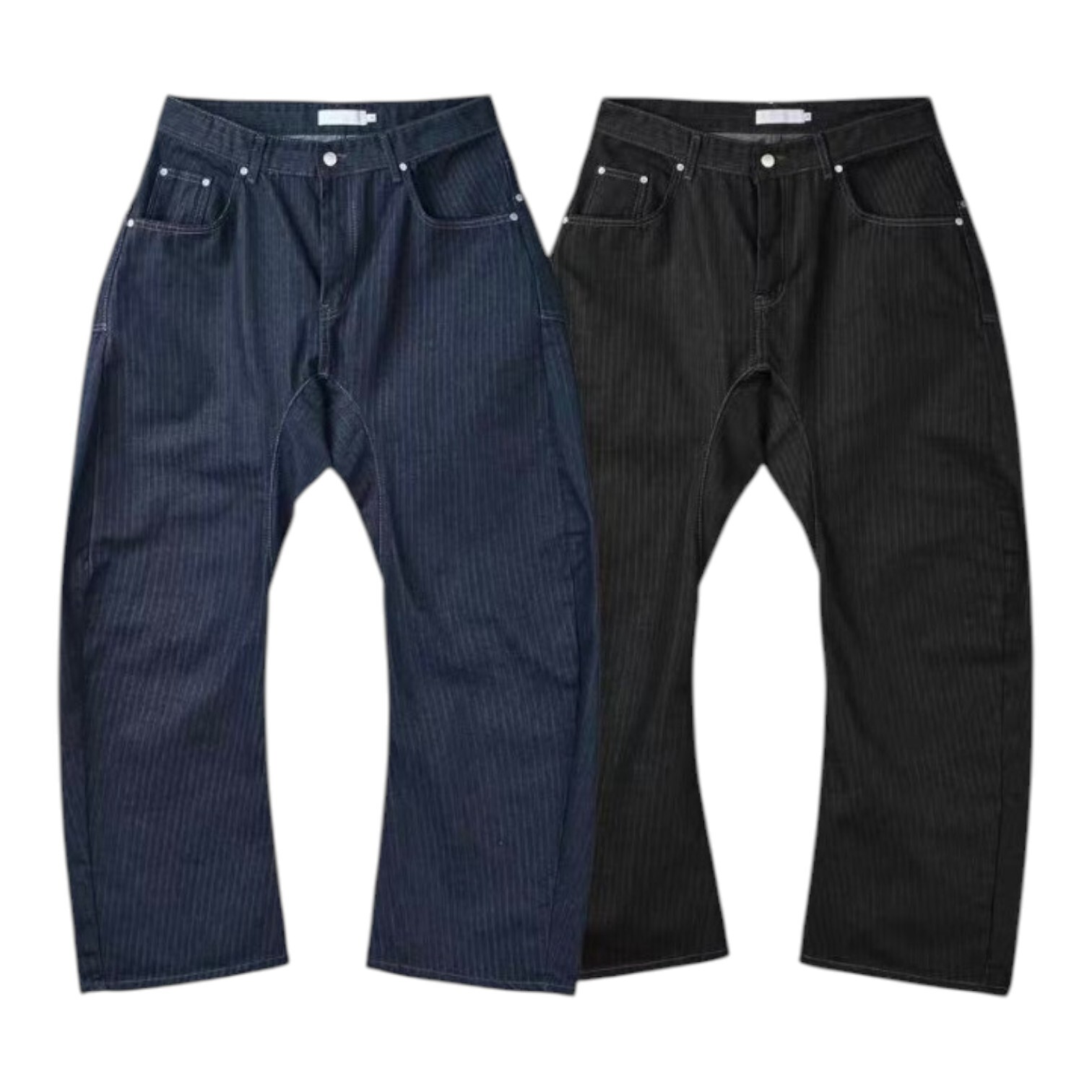 《K》多片剪裁開岔牛仔套裝(褲子)