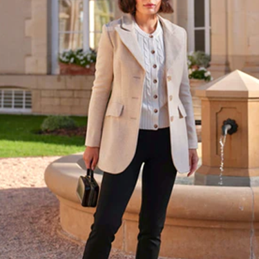 1GL0426-293 [GAALA] Victoire Blazer Coat Beige Fishbone (EU)