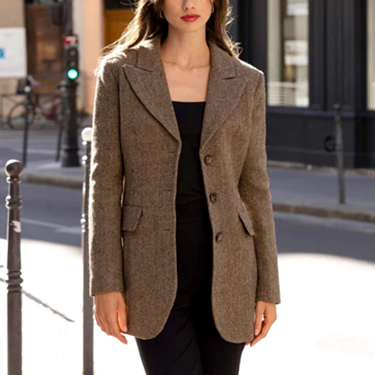 1GL0426-294 [GAALA] Victoire Blazer Coat Brown Fishbone (EU)