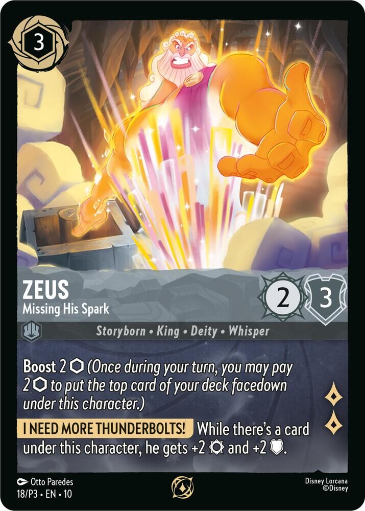 Disney Lorcana Promo - 18/P3 Zeus - Missing His Spark Promo