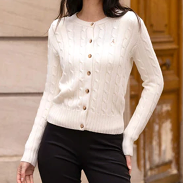 1GL0426-298 [GAALA] Vincent Cotton Cardigan Cream (EU)