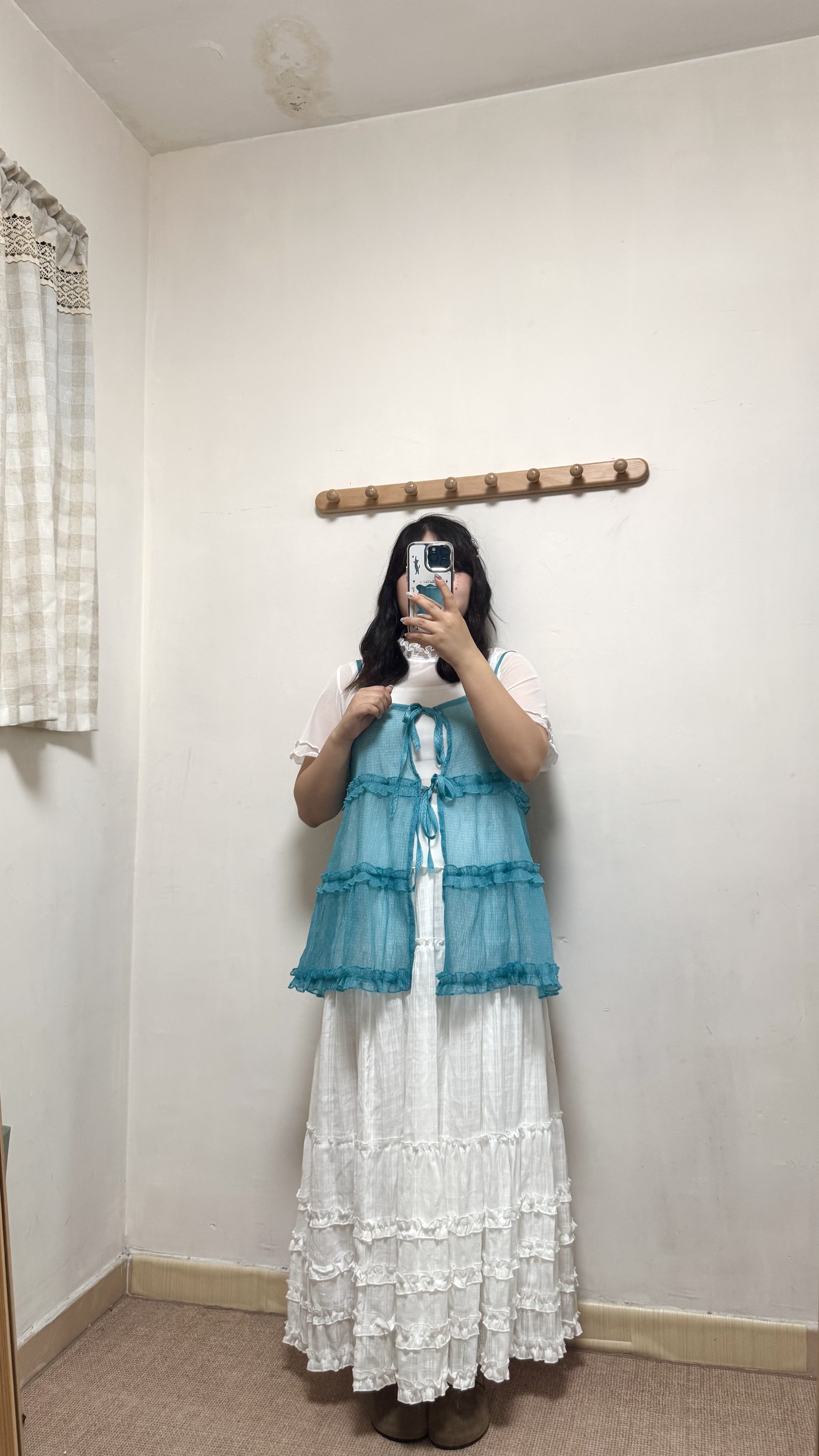 【指定商品減$20✨】暗紋花邊透身吊帶外搭