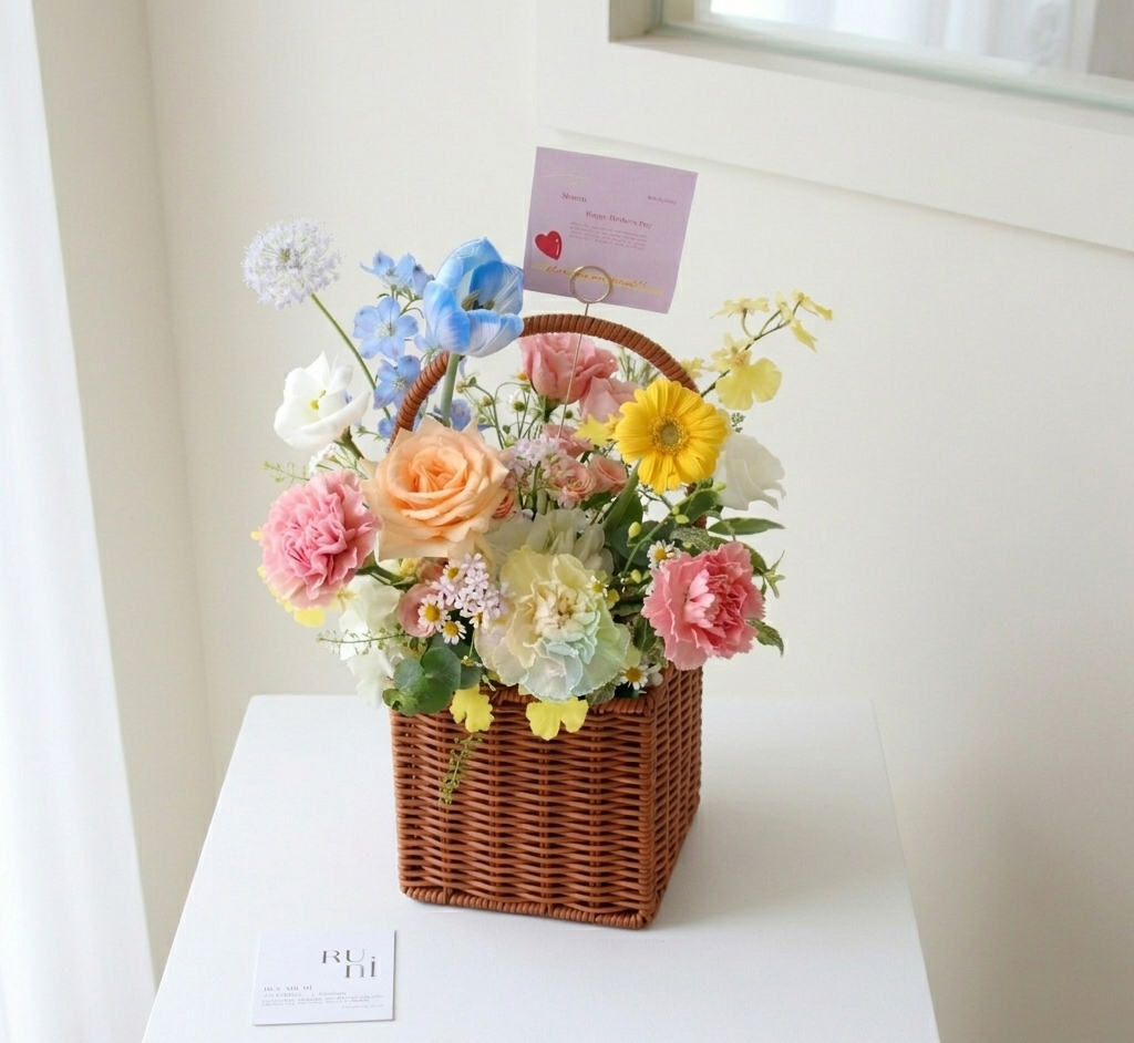 【限量】母親節限定花禮- 康乃馨繽紛色系花籃