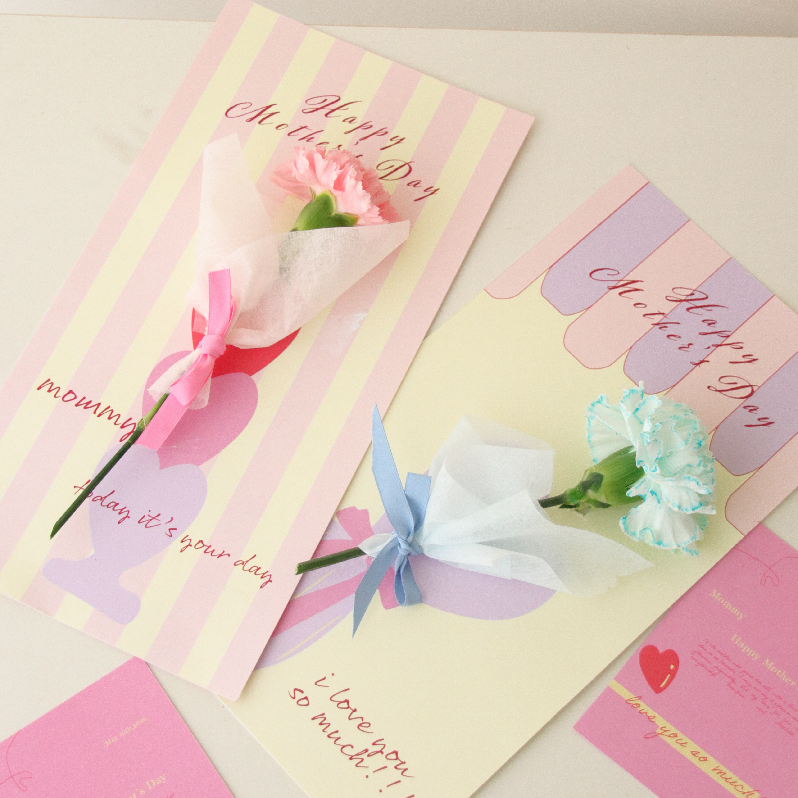 母親節限定花束-康乃馨花卡