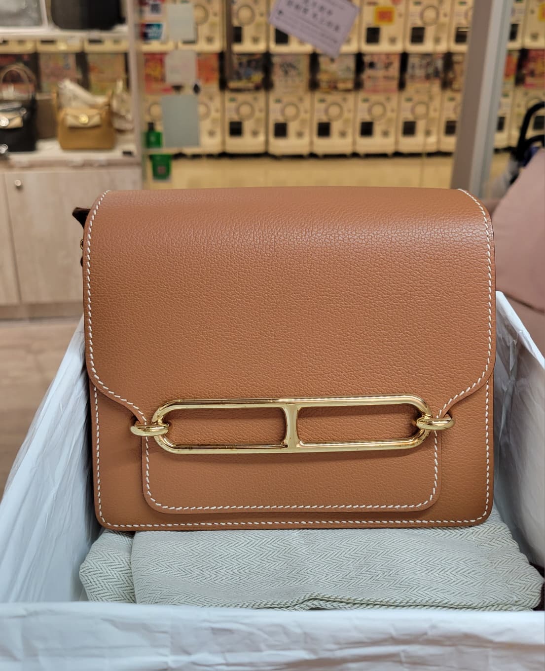 95% NEW HERMES MINI ROULIS GOLD CC EVERCOLOR 金棕金扣