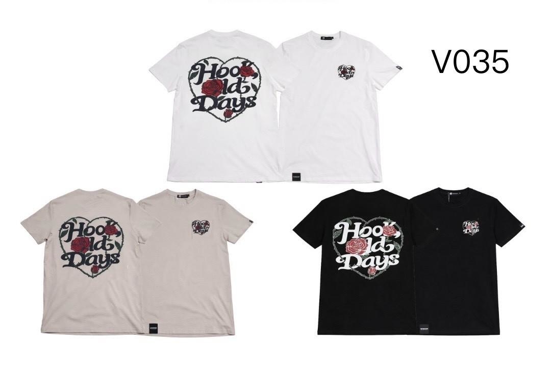 V035 虎克心心花字圖案 T-Shirt