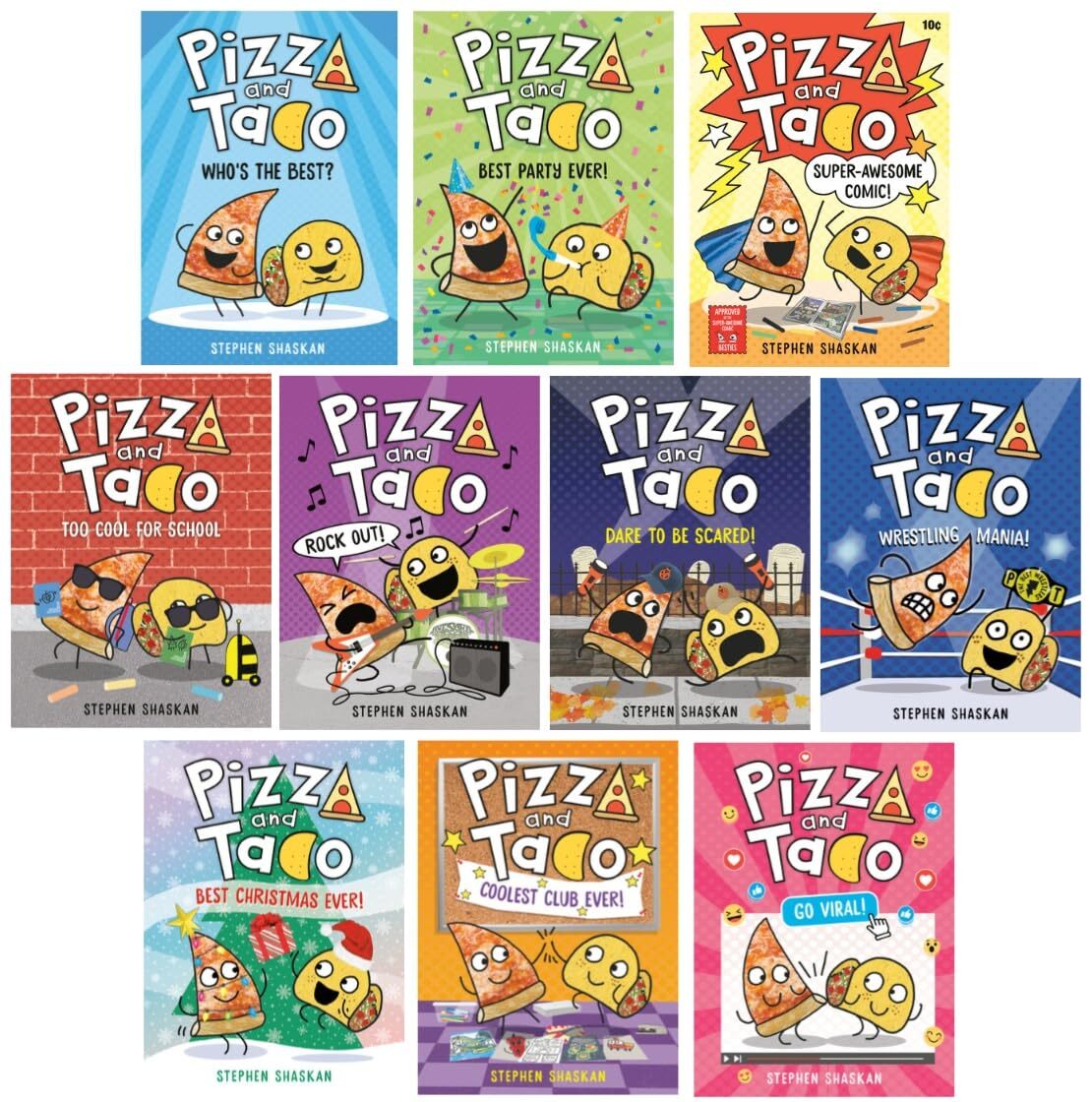 Pizza and Taco Complete Series (10-Book Illustrated Collection by Stephen Shaskan)