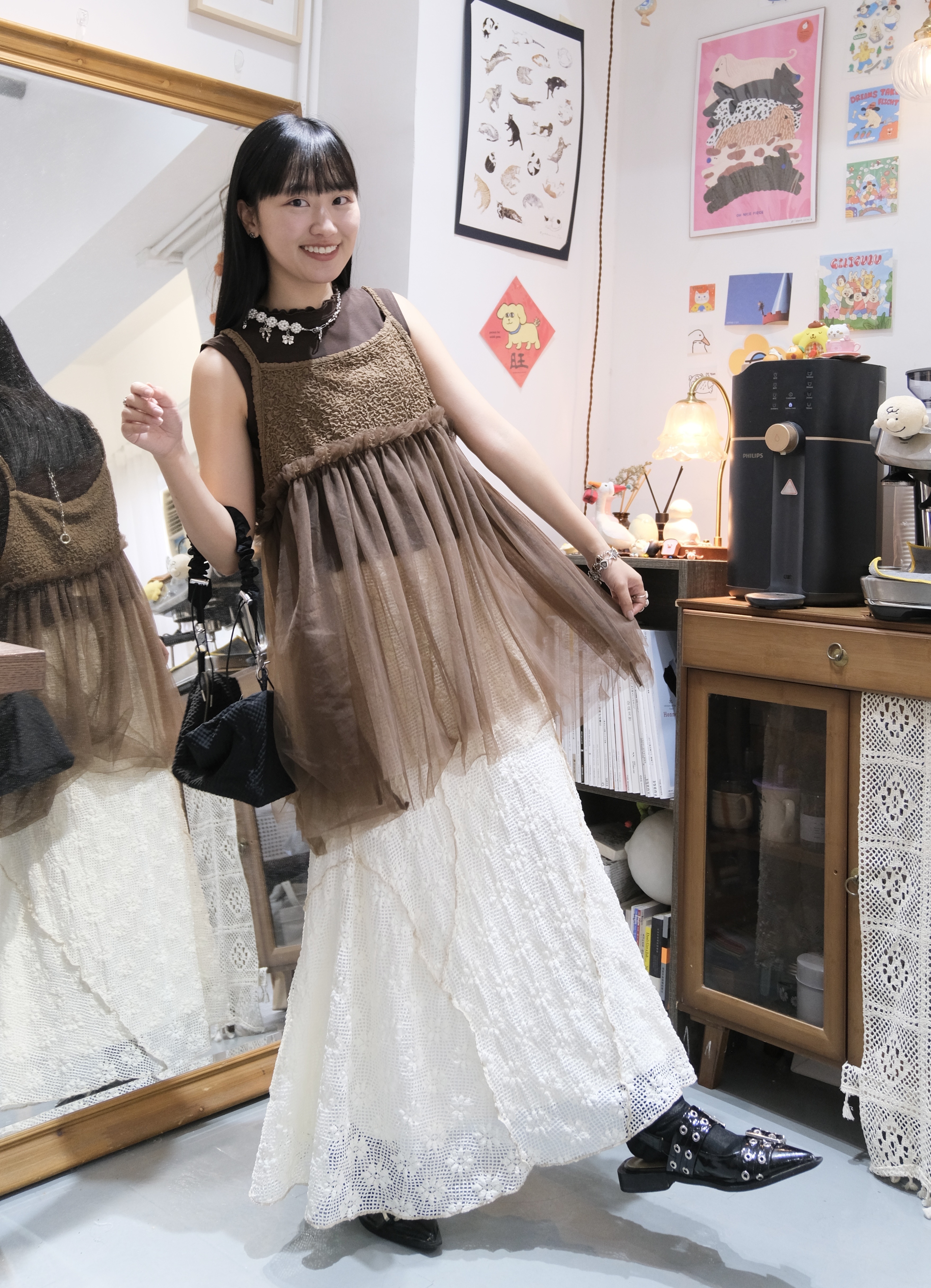 粒粒拼紗LAYER( Brown/ Pink)