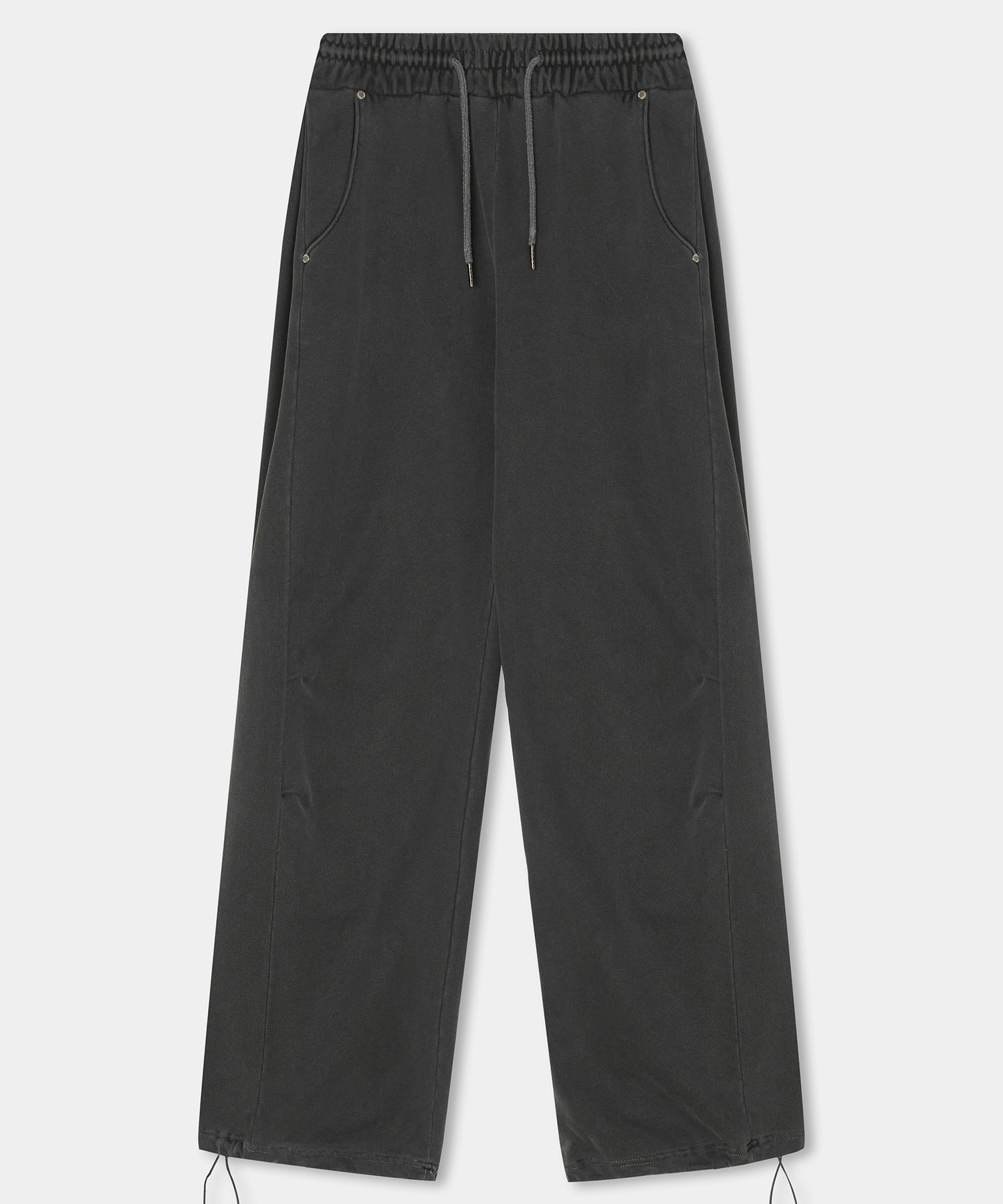 ETRE AU SOMMET 重磅水洗針褶寬褲 炭灰色 ET24FWPJP01CH