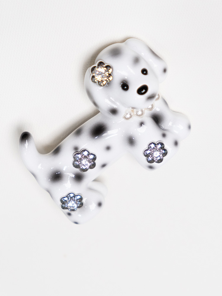Flower Decorated Puppy Hair Pin