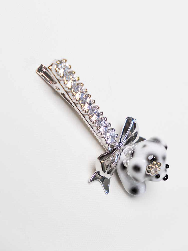 Puppy Bowknot Thin Hair Pin
