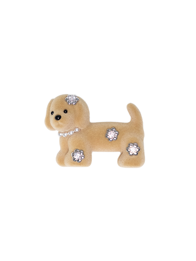 Flower Decorated Puppy Hair Pin