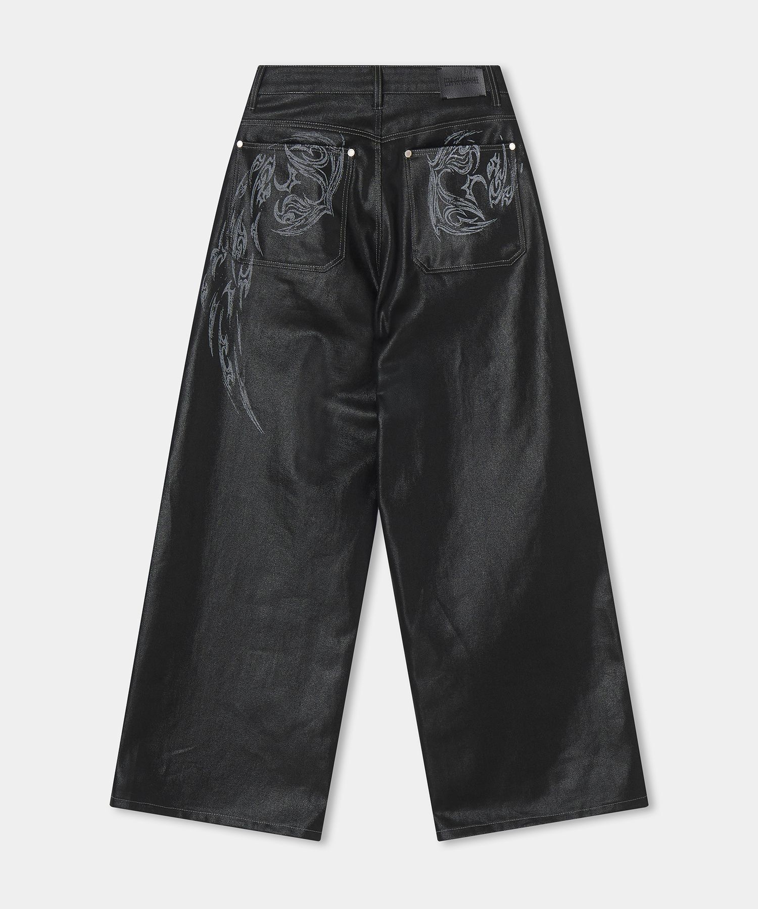 ETRE AU SOMMET 光澤塗層 Angel 寬褲 ET24FWPDP03BK