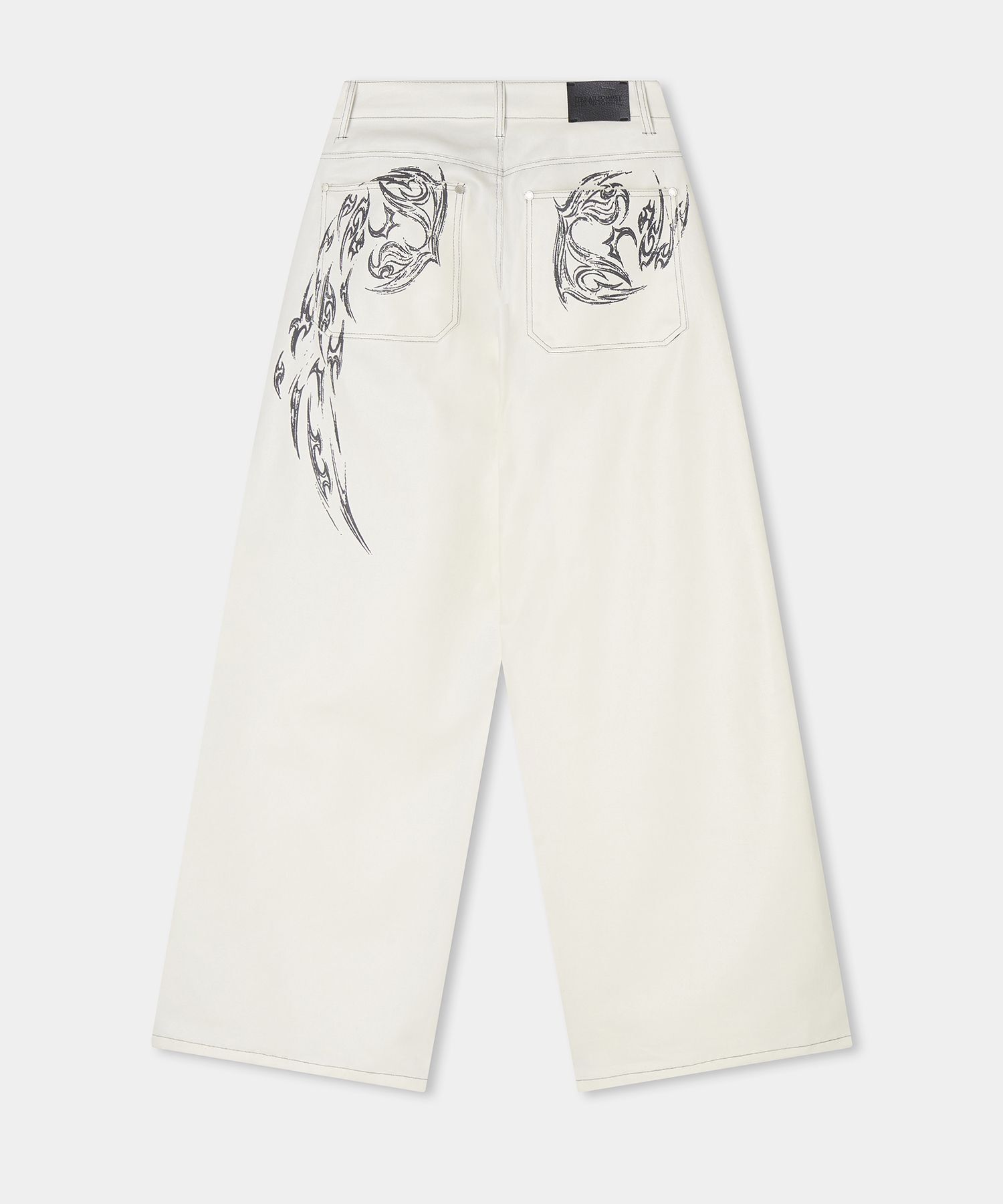 ETRE AU SOMMET 光澤塗層水洗寬褲 白色 ET24FWPDP03WH