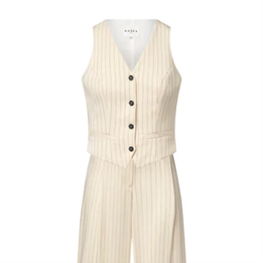 1GL0426-009 [GAALA] Adele Two Piece (Vest) Cream Stripes (EU)