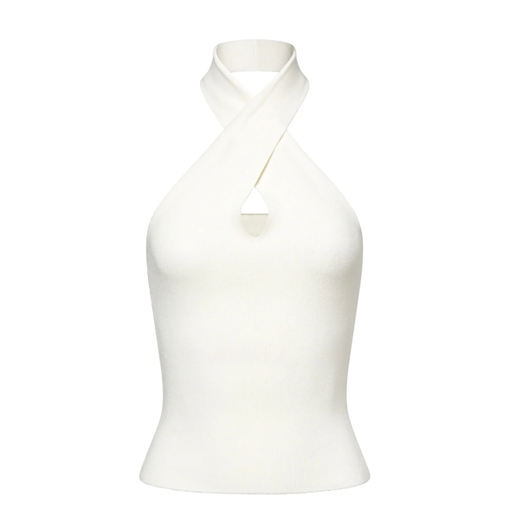 1GL0426-021 [GAALA] Amanda Halter Knit Top Cream (EU)