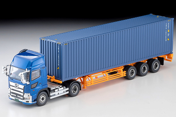 PO-$1000 * TOMYTEC * 1:64 LV-N292e Hino Profia 40ft Sea Container Trailer (Blue)