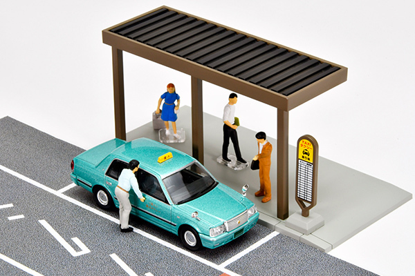 PO-$360 * TOMYTEC * 1:64 Diocolle 64 #CarSnap04c Taxi Stand (ｗ/ Toyota Crown Sedan)