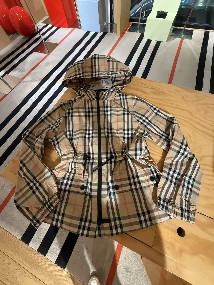 BBR kids 經典格仔 薄款 風褸