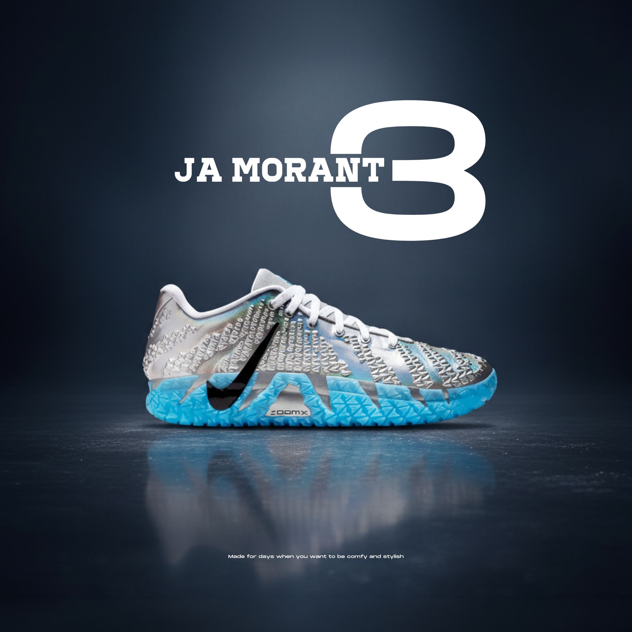 NICEDAY 代購 Nike JA 3 銀色 藍色 莫蘭特 三代 日常 實戰 支撐 回彈 籃球鞋 IU7239-002