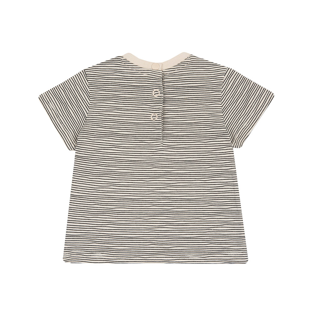 恐龍探險隊-印細橫條+DINO短袖上衣