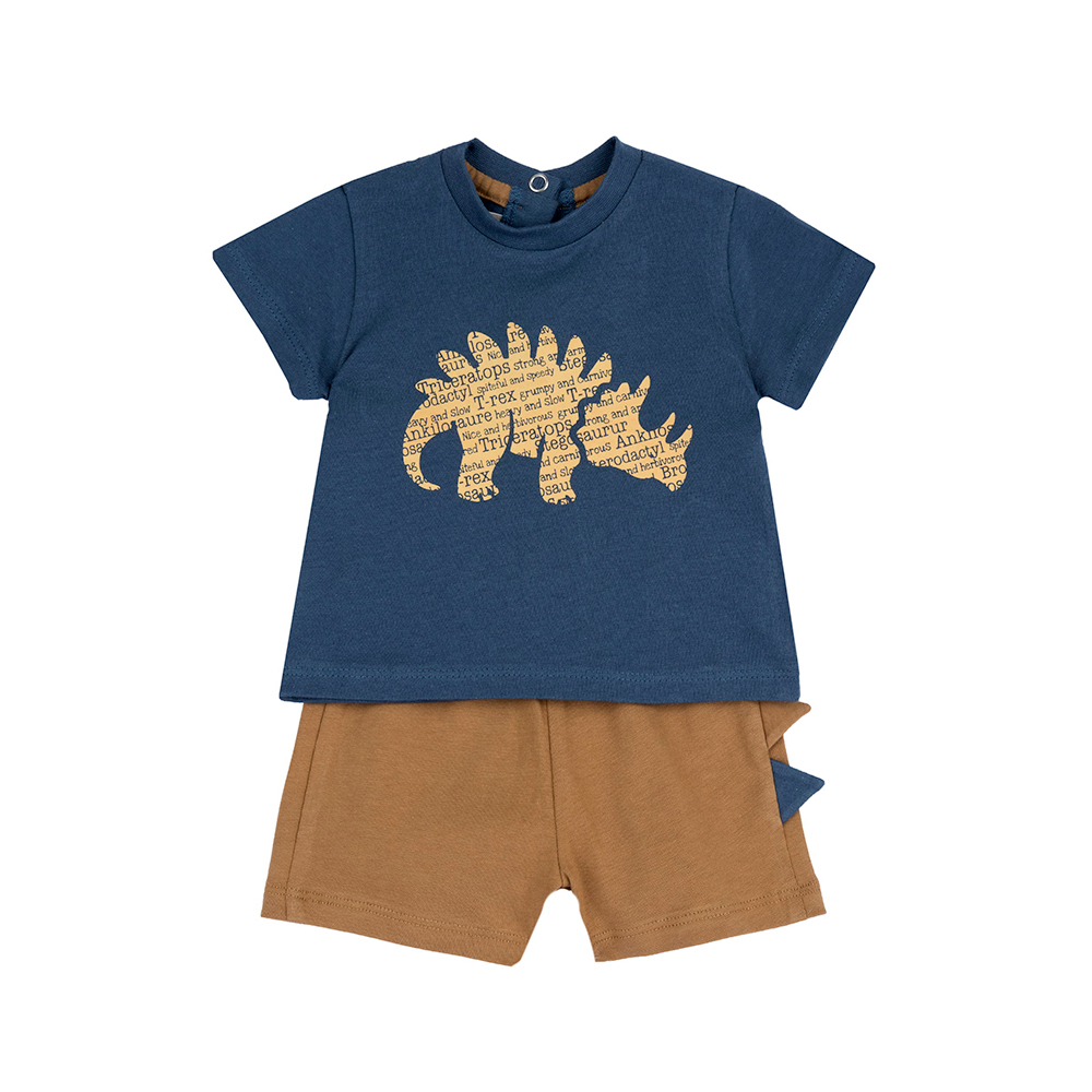 恐龍探險隊-印英文字恐龍短袖套裝 C