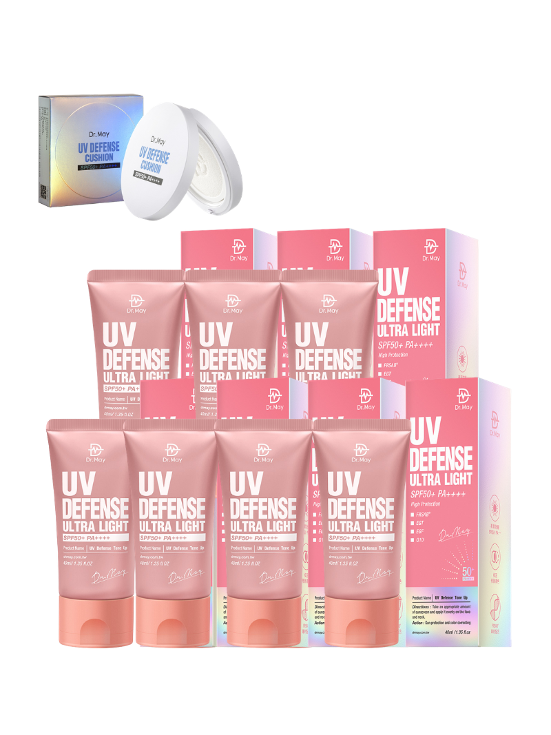 標單22-DR. MAY 美博士專業潤色清爽防曬乳(40ml)*7+DR. MAY 美博士專業防曬氣墊 (25g)*1
