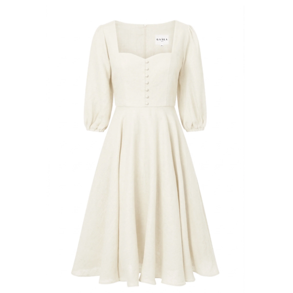 1GL0426-048 [GAALA] Bardetta Linen Dress Cream (EU)