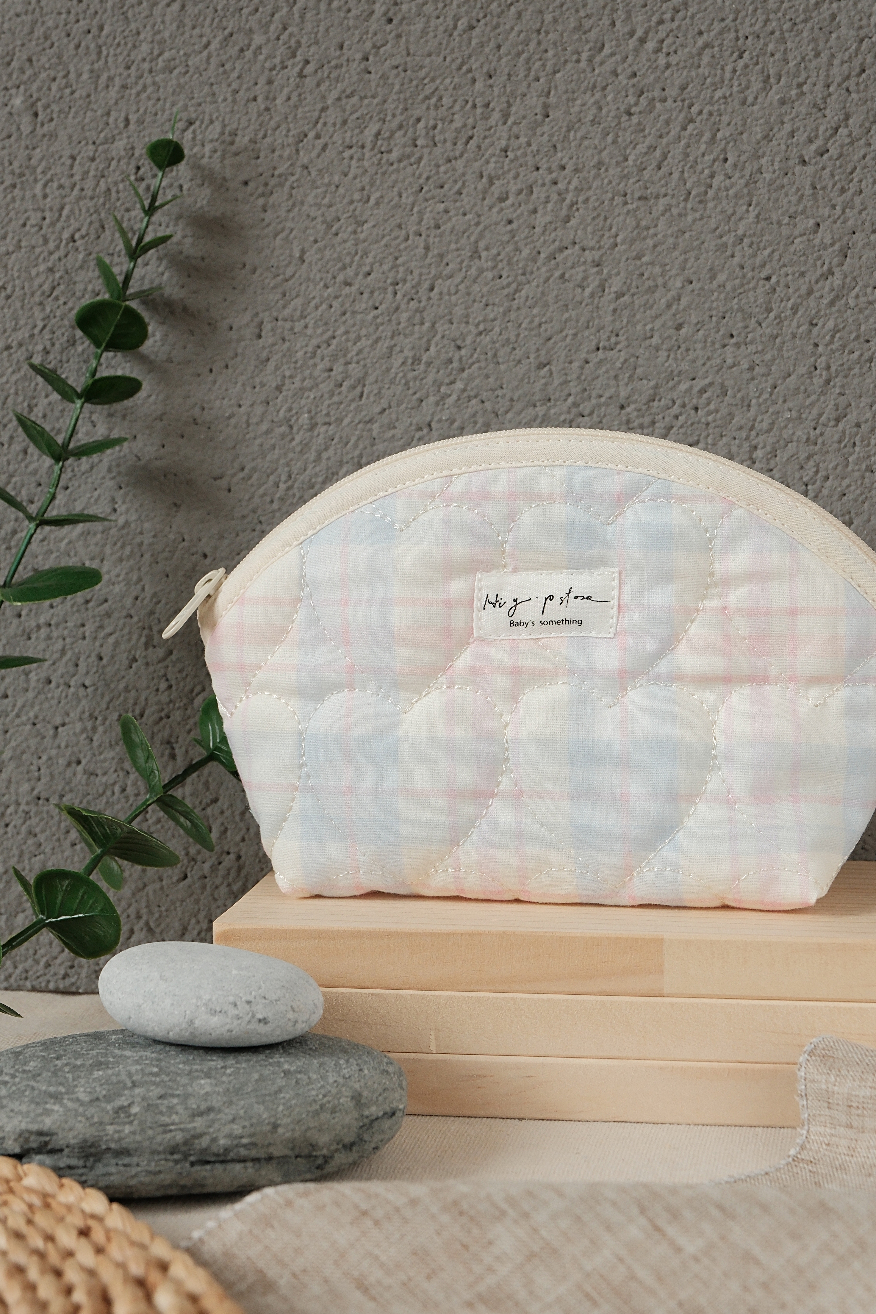 Hi Y.P store-貝殼小物包-雲朵格子