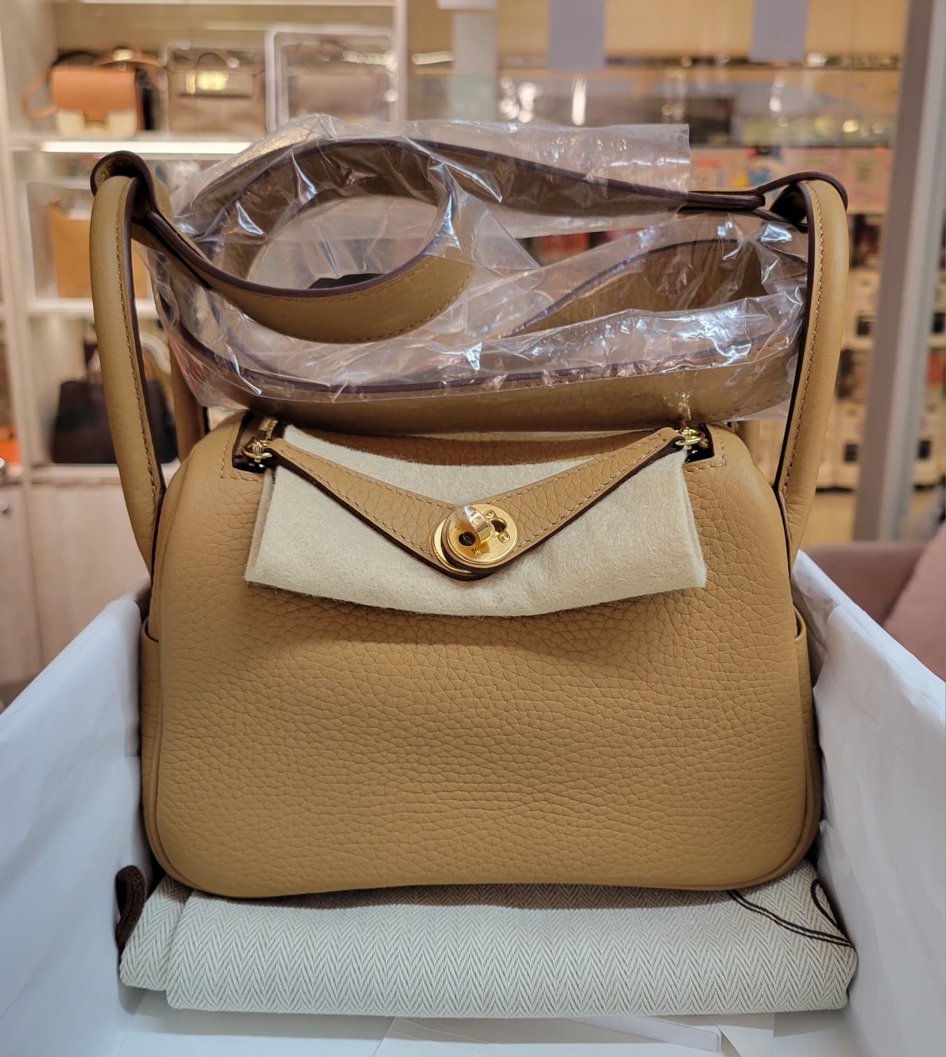 Hermes mini Lindy 2 4B biscuit CC
