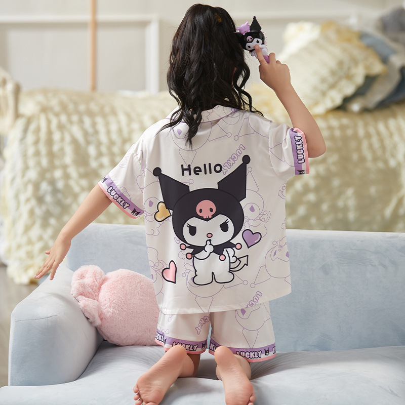 【酷洛米】兒童絲滑涼感短袖睡衣套裝(親子款)